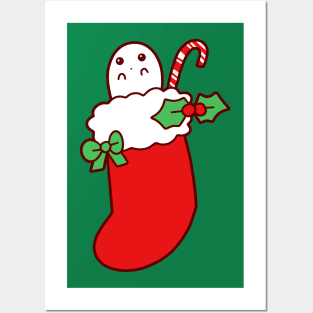 Cute Christmas Stocking Ghost Posters and Art